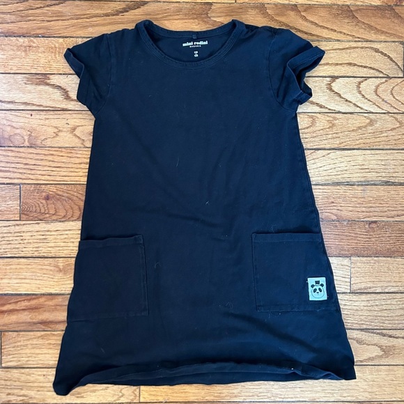 mini rodini black 2 pocket dress, size 5-7 - Picture 3 of 7